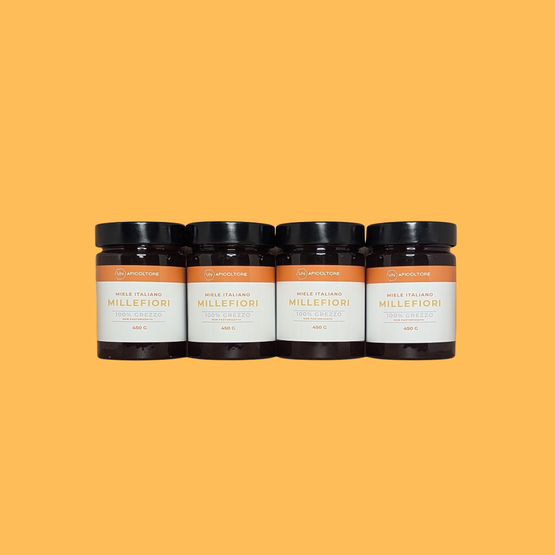 Miele Italiano Millefiori / 4 Barattoli da 450g (1,8 kg)