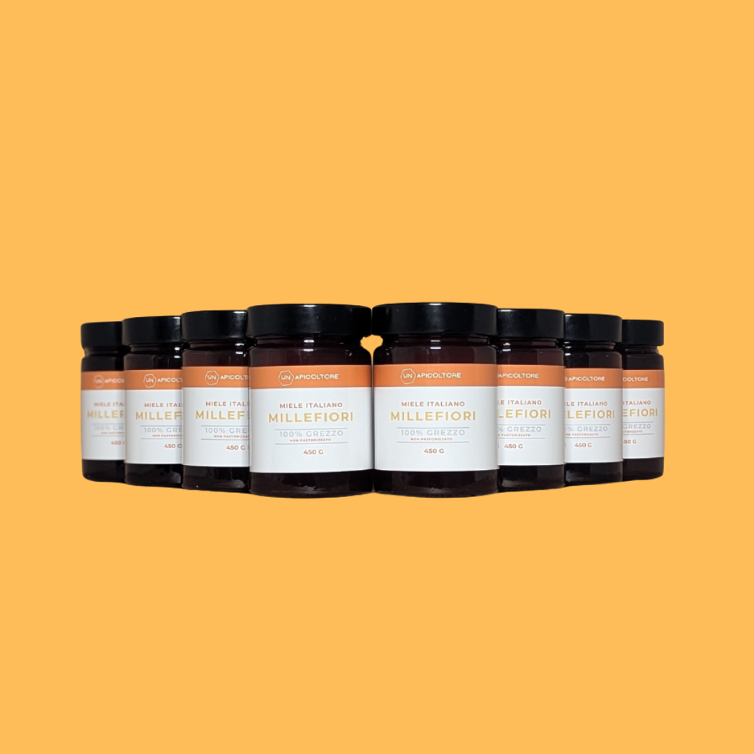 Miele Italiano Millefiori / 8 Barattoli da 450g (3,6 kg)